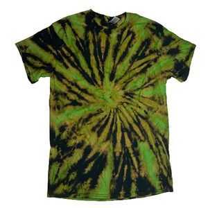 Reverse Tie-Dyed Green and Black T Shirt